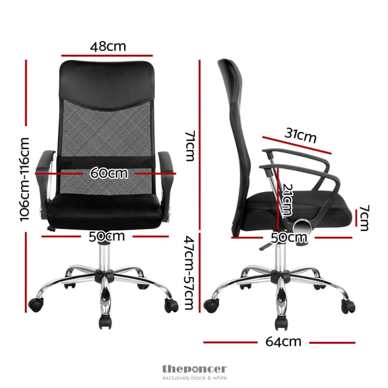 ARTISS MESH OFFICE CHAIR HIGH BACK BLACK