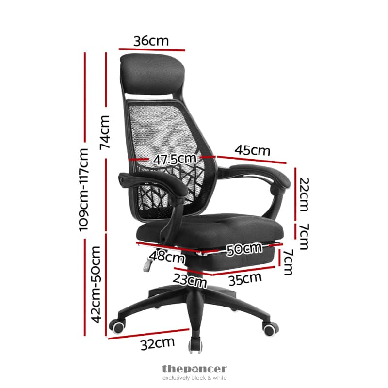 ARTISS MESH OFFICE CHAIR RECLINER BLACK