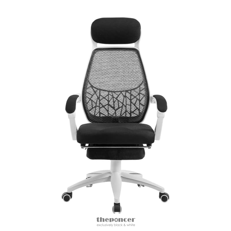 ARTISS MESH OFFICE CHAIR RECLINER BLACK WHITE