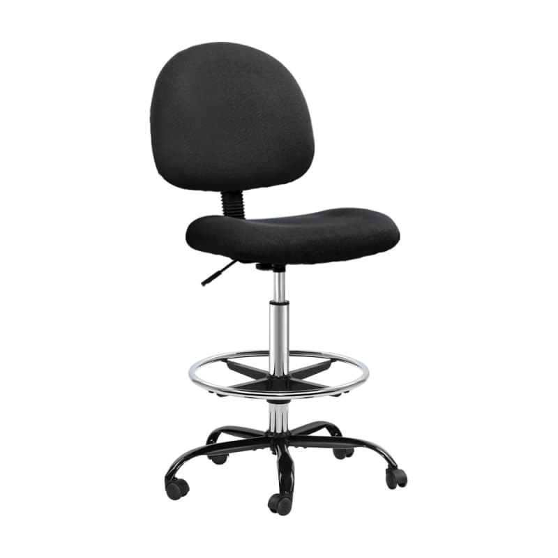 ARTISS OFFICE CHAIR DRAFTING STOOL FABRIC CHAIRS BLACK