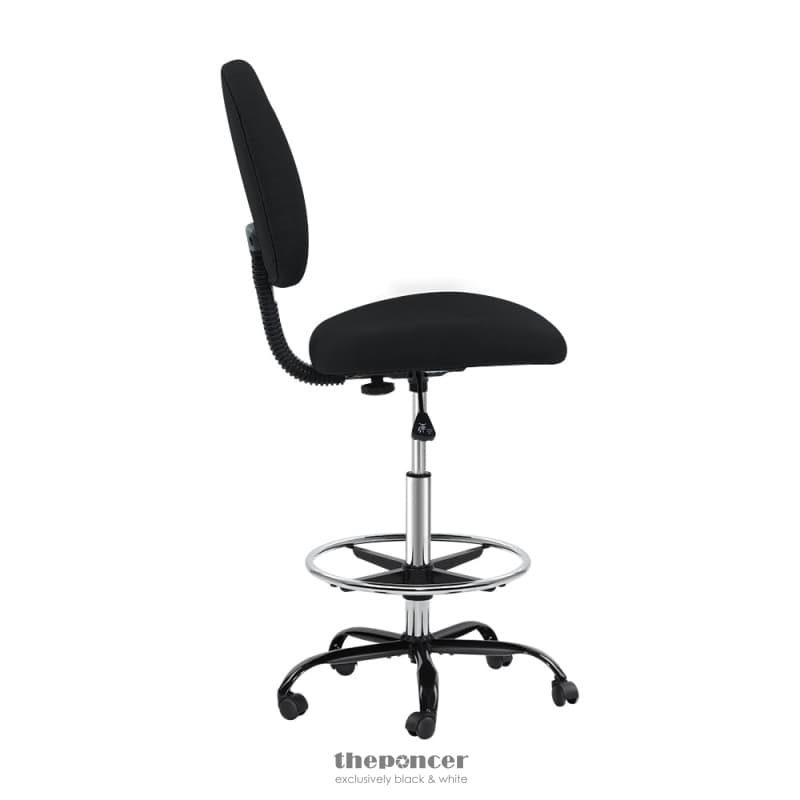 ARTISS OFFICE CHAIR DRAFTING STOOL FABRIC CHAIRS BLACK