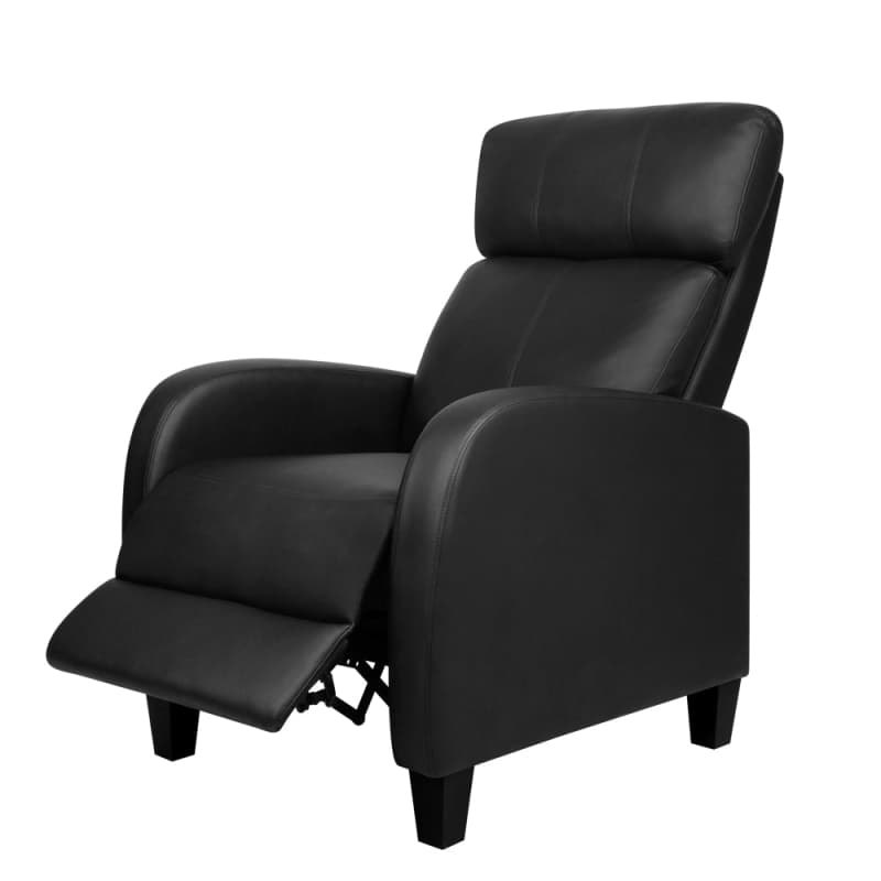 ARTISS PU LEATHER RECLINING ARMCHAIR - BLACK