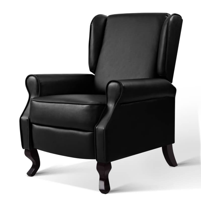 ARTISS RECLINER ARMCHAIR BLACK FAUX LEATHER DOMINI