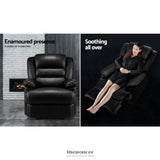 ARTISS RECLINER CHAIR LEATHER BLACK CISSY