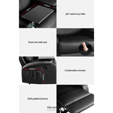 ARTISS RECLINER CHAIR LEATHER BLACK TRAY TABLE ERIKA
