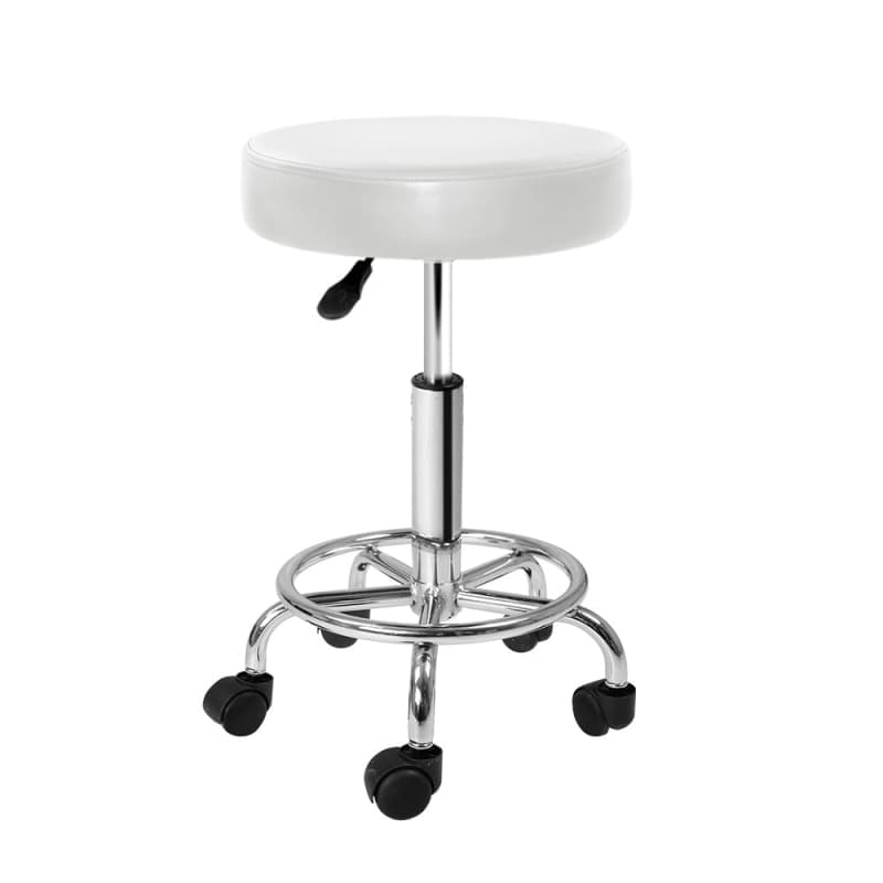 ARTISS ROUND CHAIR STOOLS SALON STOOL WHITE SWIVEL BEAUTY