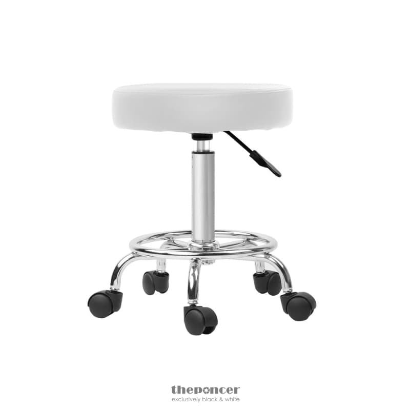 ARTISS ROUND CHAIR STOOLS SALON STOOL WHITE SWIVEL BEAUTY