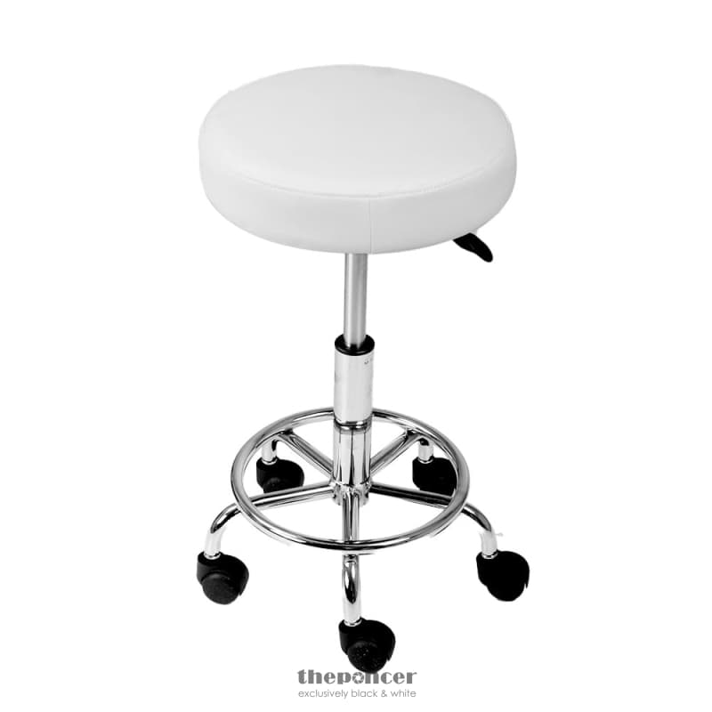 ARTISS ROUND CHAIR STOOLS SALON STOOL WHITE SWIVEL BEAUTY