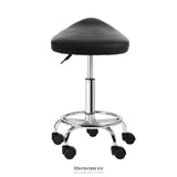 ARTISS SADDLE SALON STOOL BLACK PU SWIVEL BARBER HAIR DRESS