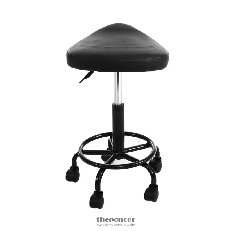 ARTISS SADDLE STOOL SALON CHAIR BLACK SWIVEL BEAUTY BARBER