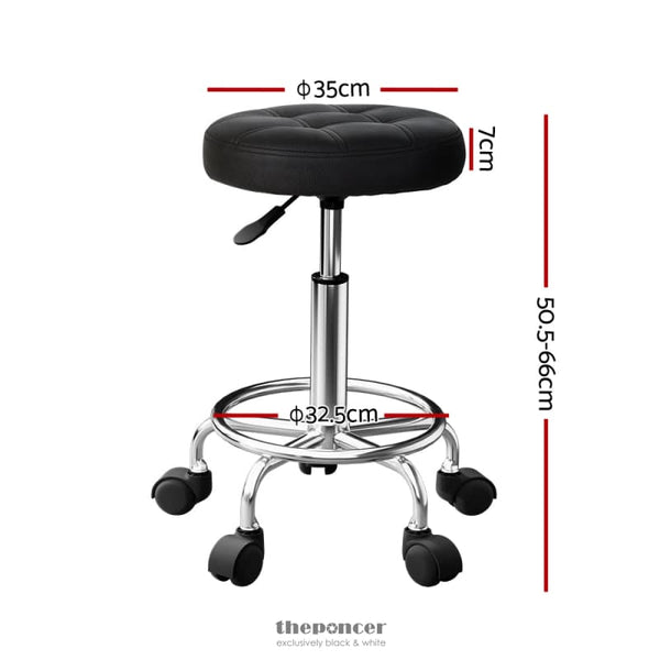 ARTISS SALON STOOL SWIVEL HEIGHT ADJUSTABLE ROUND BARBER