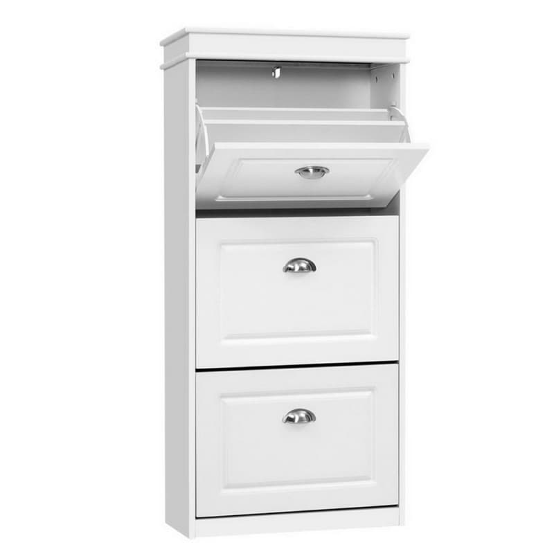 ARTISS SHOE CABINET 18 PAIRS 3-TIER WHITE SENA