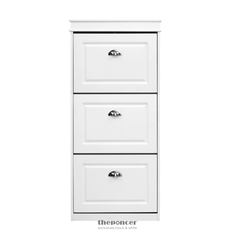 ARTISS SHOE CABINET 18 PAIRS 3-TIER WHITE SENA