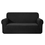 ARTISS SOFA COVER COUCH COVERS 3 SEATER HIGH STRETCH BLACK
