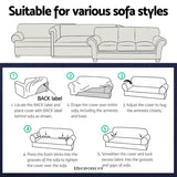 ARTISS SOFA COVER COUCH COVERS 3 SEATER HIGH STRETCH BLACK