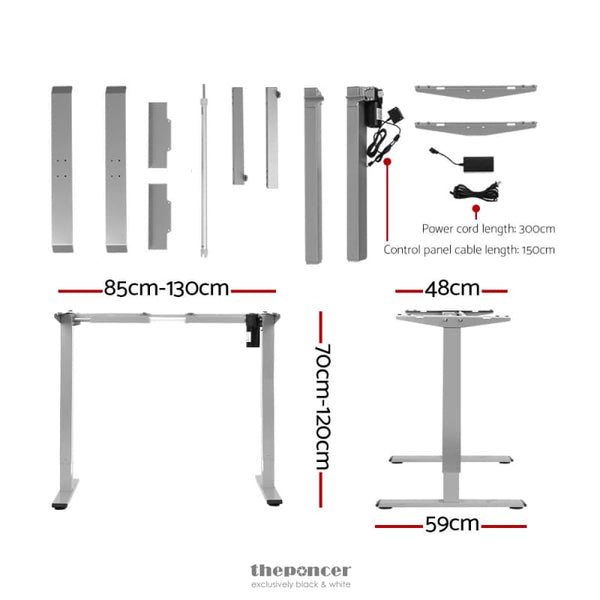 ARTISS STANDING DESK MOTORISED 120CM BLACK