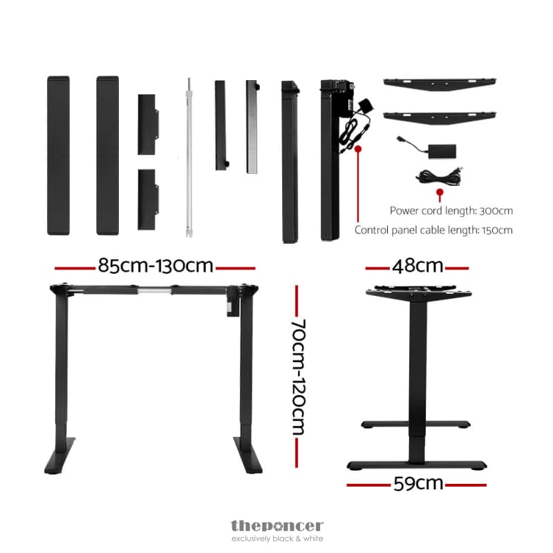 ARTISS STANDING DESK MOTORISED BLACK 120CM