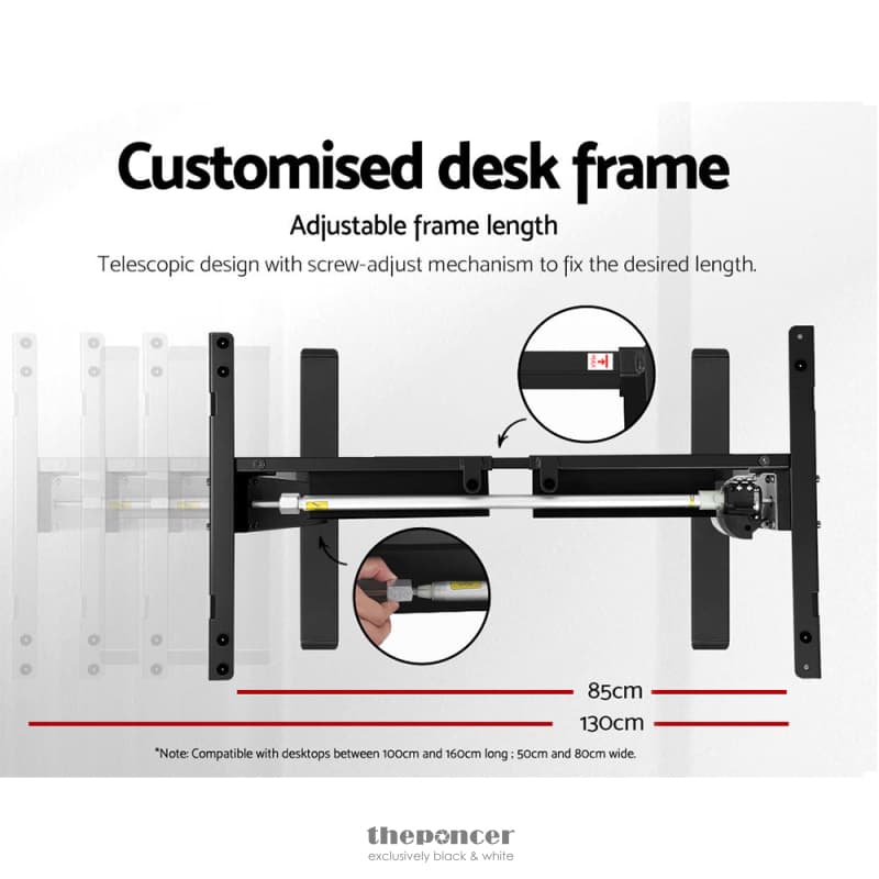 ARTISS STANDING DESK MOTORISED BLACK 120CM