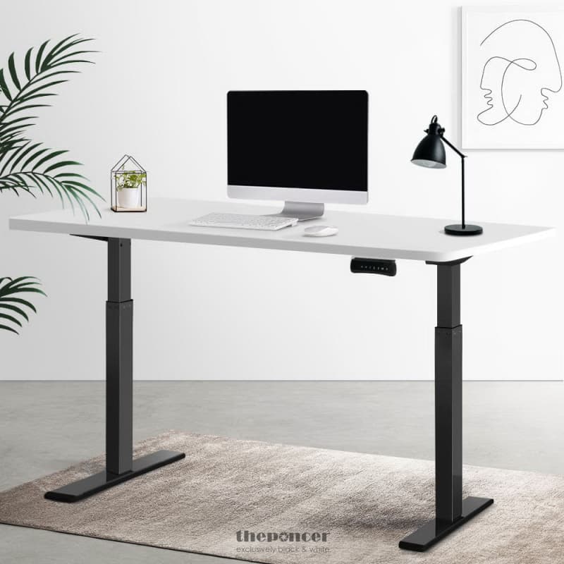 ARTISS STANDING DESK MOTORISED DUAL MOTOR WHITE 140CM