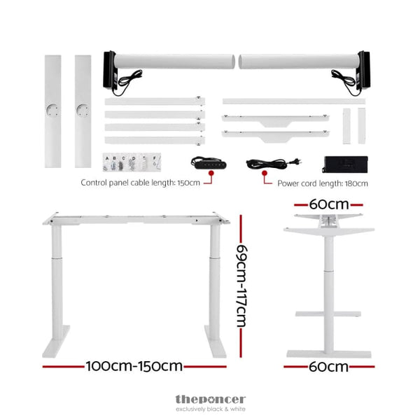 ARTISS STANDING DESK MOTORISED ELECTRIC DUAL MOTOR 140CM