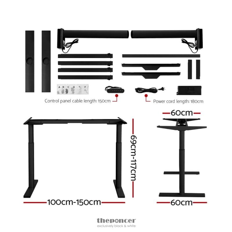 ARTISS STANDING DESK MOTORISED ELECTRIC DUAL MOTOR WHITE