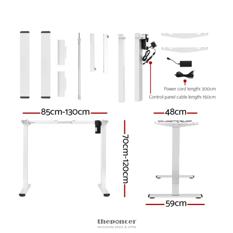 ARTISS STANDING DESK MOTORISED SIT STAND DESKS BLACK 140CM