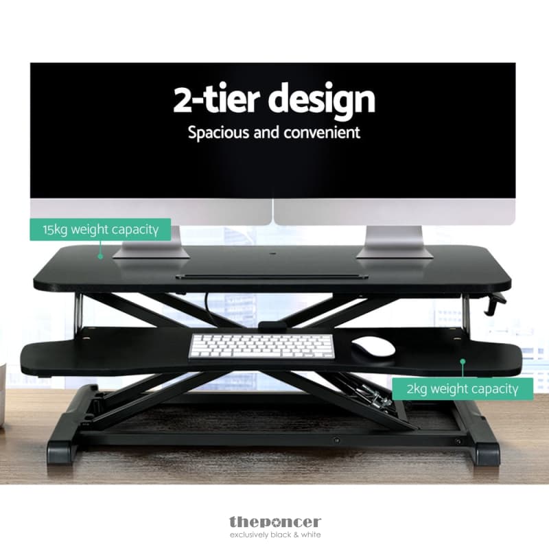 ARTISS STANDING DESK RISER HEIGHT ADJUSTABLE BLACK 80CM