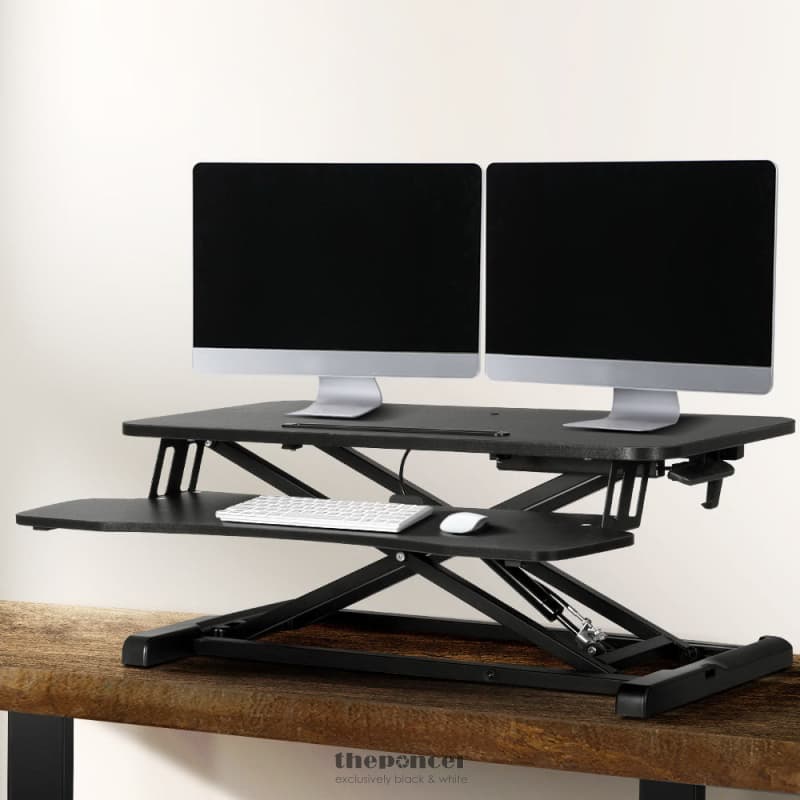 ARTISS STANDING DESK RISER HEIGHT ADJUSTABLE BLACK 80CM