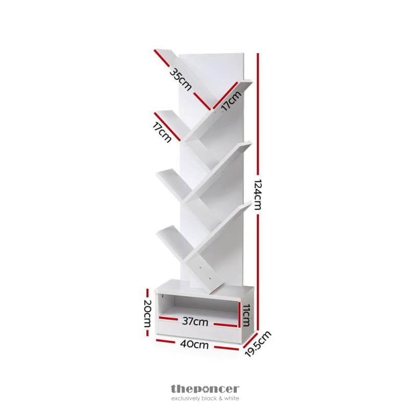 ARTISS TREE BOOKSHELF 7 TIERS - ECHO WHITE