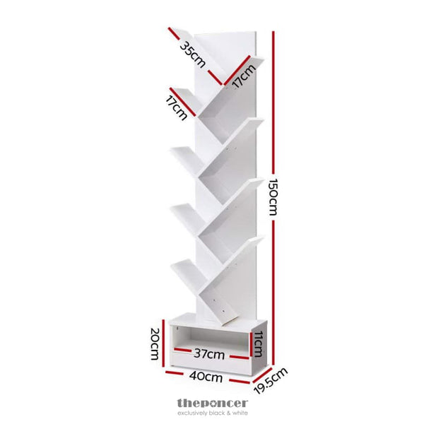 ARTISS TREE BOOKSHELF 9 TIERS - ECHO WHITE