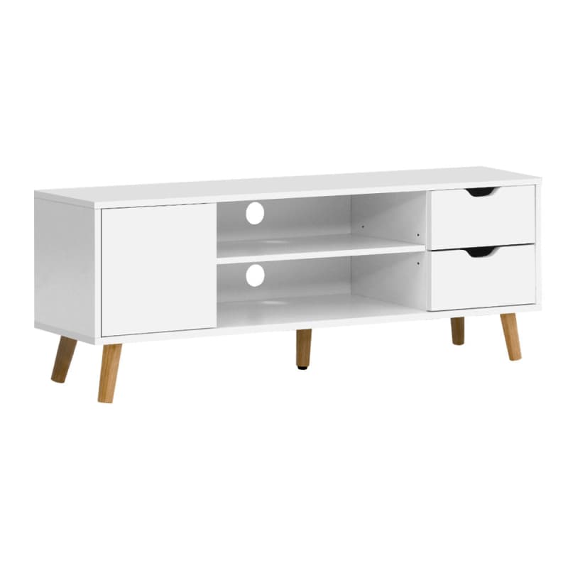 ARTISS TV CABINET ENTERTAINMENT UNIT 120CM WHITE LARIN