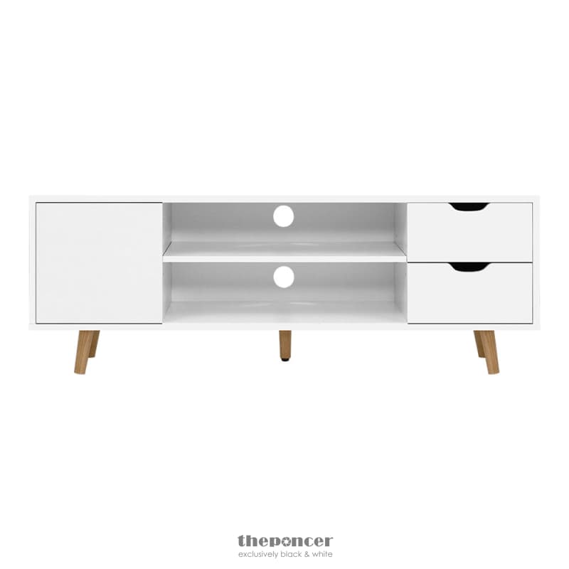 ARTISS TV CABINET ENTERTAINMENT UNIT 120CM WHITE LARIN