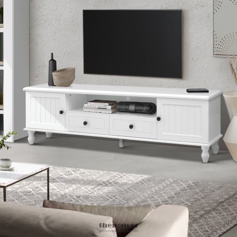 ARTISS TV CABINET ENTERTAINMENT UNIT 160CM WHITE KUBI