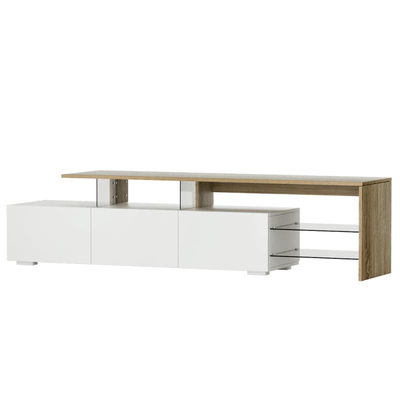 ARTISS TV CABINET ENTERTAINMENT UNIT 180CM WOOD WHITE JAMES