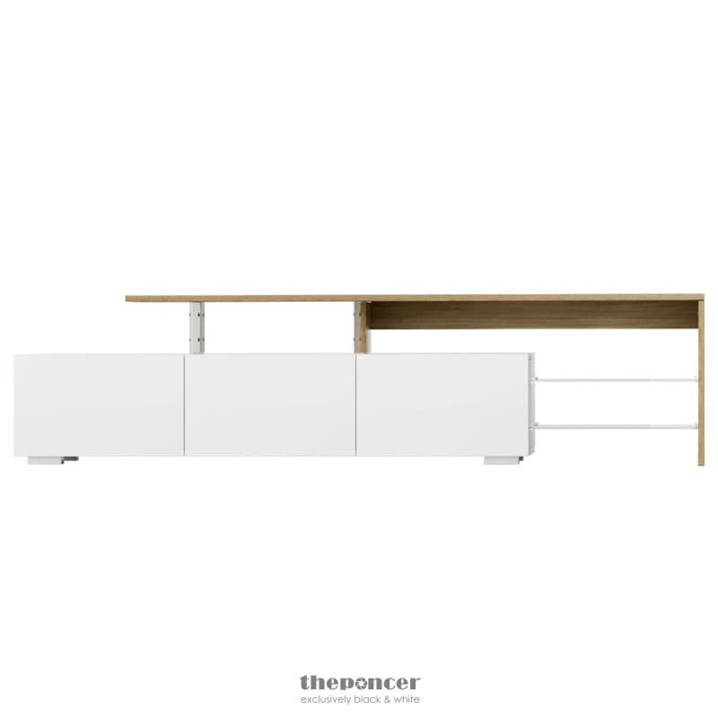 ARTISS TV CABINET ENTERTAINMENT UNIT 180CM WOOD WHITE JAMES