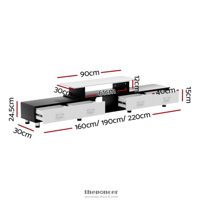 ARTISS TV CABINET ENTERTAINMENT UNIT STAND WOODEN 160CM