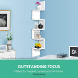 ARTISS WALL SHELF CORNER FLOATING 5-TIER WHITE
