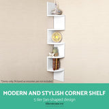 ARTISS WALL SHELF CORNER FLOATING 5-TIER WHITE