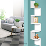 ARTISS WALL SHELF CORNER FLOATING 5-TIER WHITE