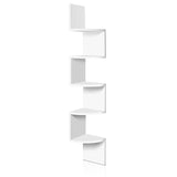 ARTISS WALL SHELF CORNER FLOATING 5-TIER WHITE