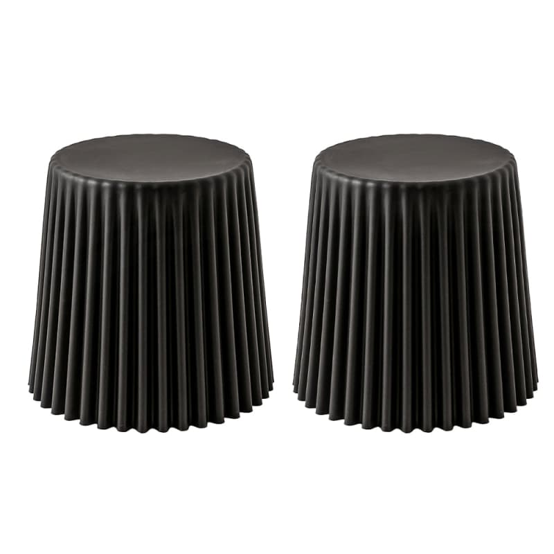 ARTISSIN 2X BAR STOOLS CUPCAKE PLASTIC FOOT STOOL BLACK