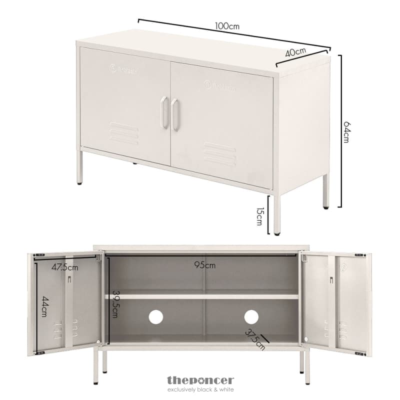 ARTISSIN BUFFET SIDEBOARD METAL CABINET - BASE WHITE