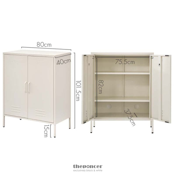 ARTISSIN BUFFET SIDEBOARD METAL CABINET - SWEETHEART WHITE