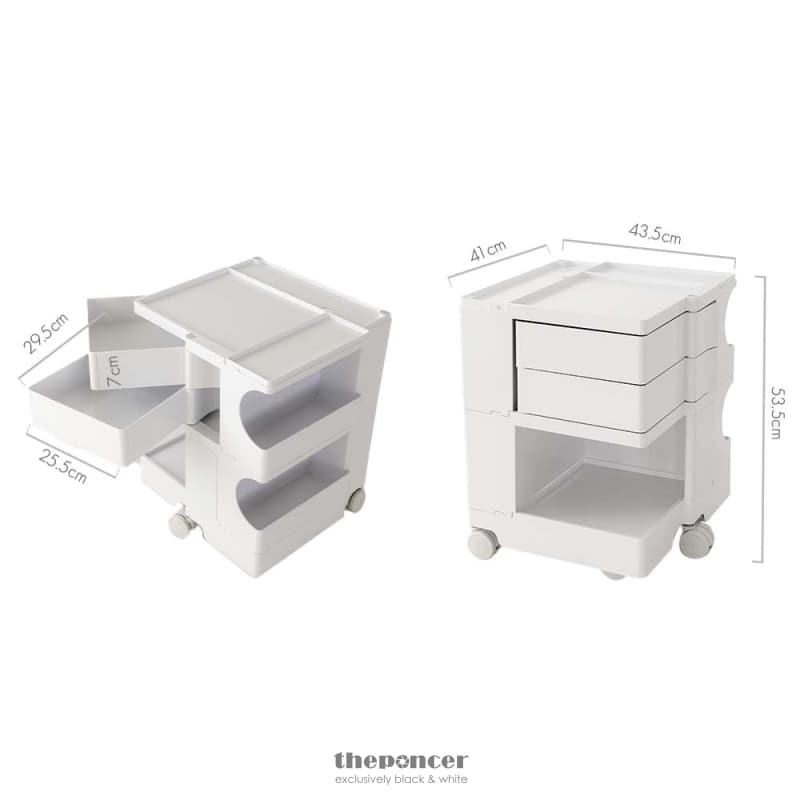 ARTISSIN STORAGE TROLLEY BEDIDE TABLE 3 TIER CART BOBY