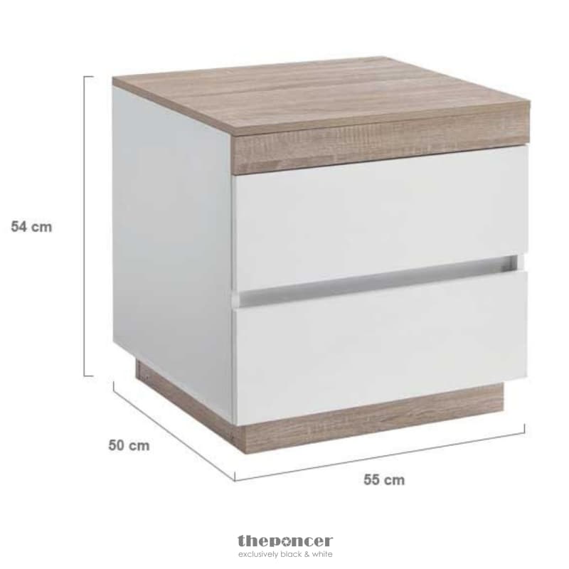 ASHLEY COASTAL WHITE WOODEN BEDSIDE TABLE