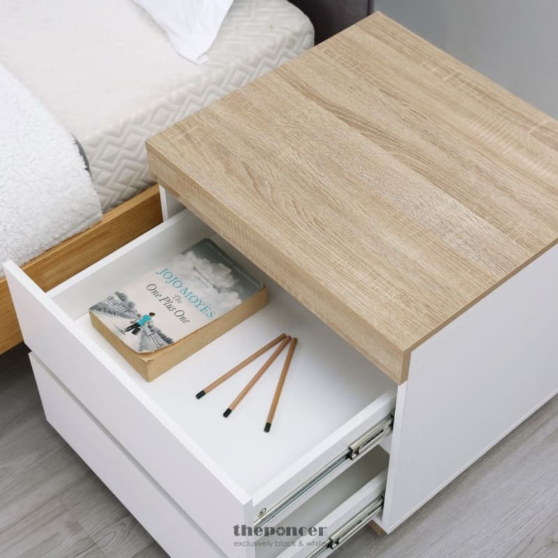 ASHLEY COASTAL WHITE WOODEN BEDSIDE TABLE