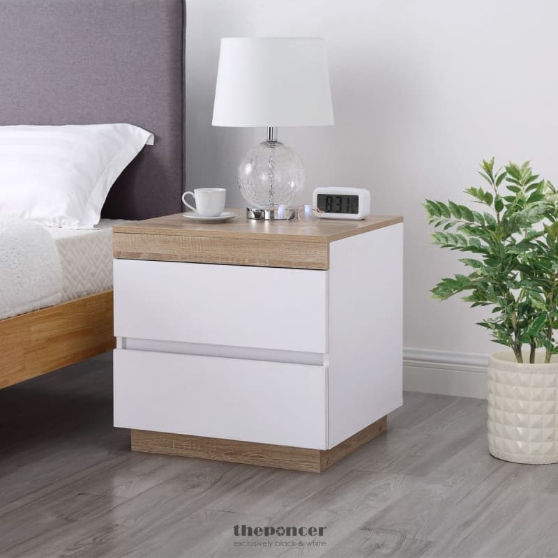 ASHLEY COASTAL WHITE WOODEN BEDSIDE TABLE