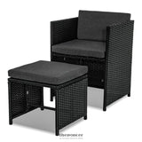 BALI 11 PIECE OUTDOOR DINING SET-BLACK