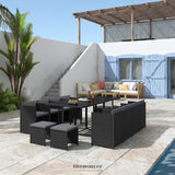 BALI 13PC OUTDOOR DINING SET-BLACK
