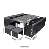 BALI 13PC OUTDOOR DINING SET-BLACK